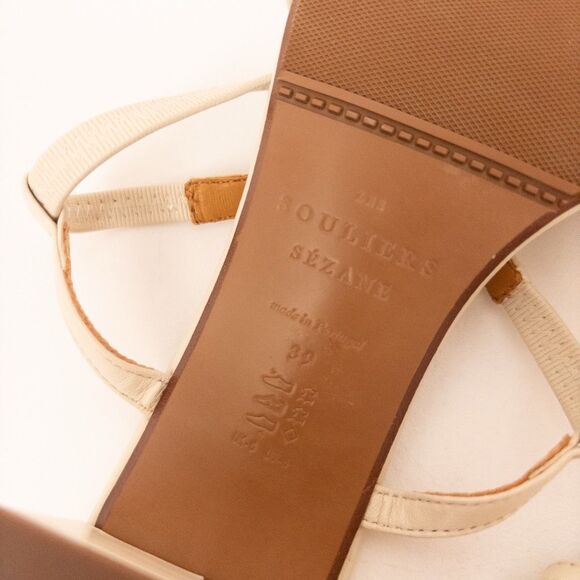Sezane Pernille Sandals Size 39 Ecru - Picture 10 of 10